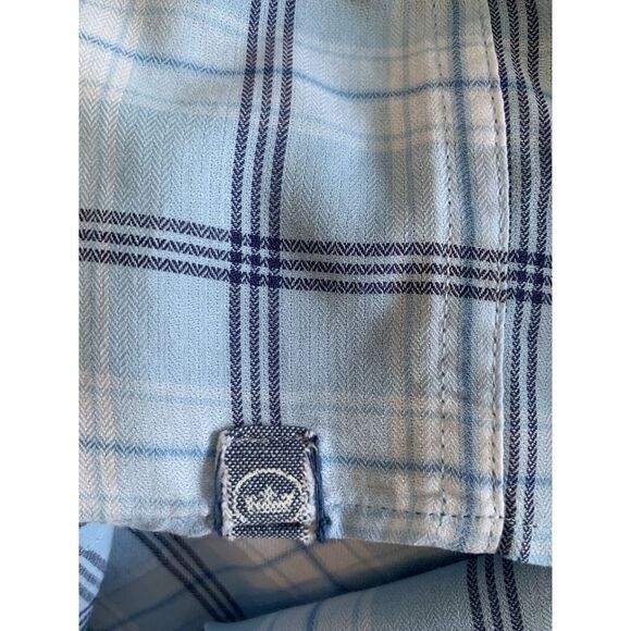 Peter Millar Blue White Plaid Long Sleeved Men's Button Down Shirt‎ Size Medium - Picture 3 of 8
